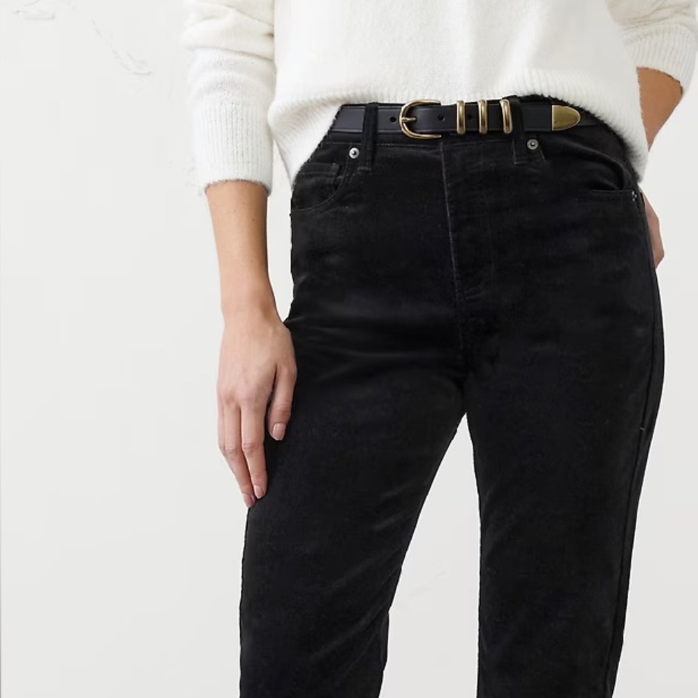 NWT Banana Republic Factory Black Velvet Slim High-Rise Jeans, 32 Petite